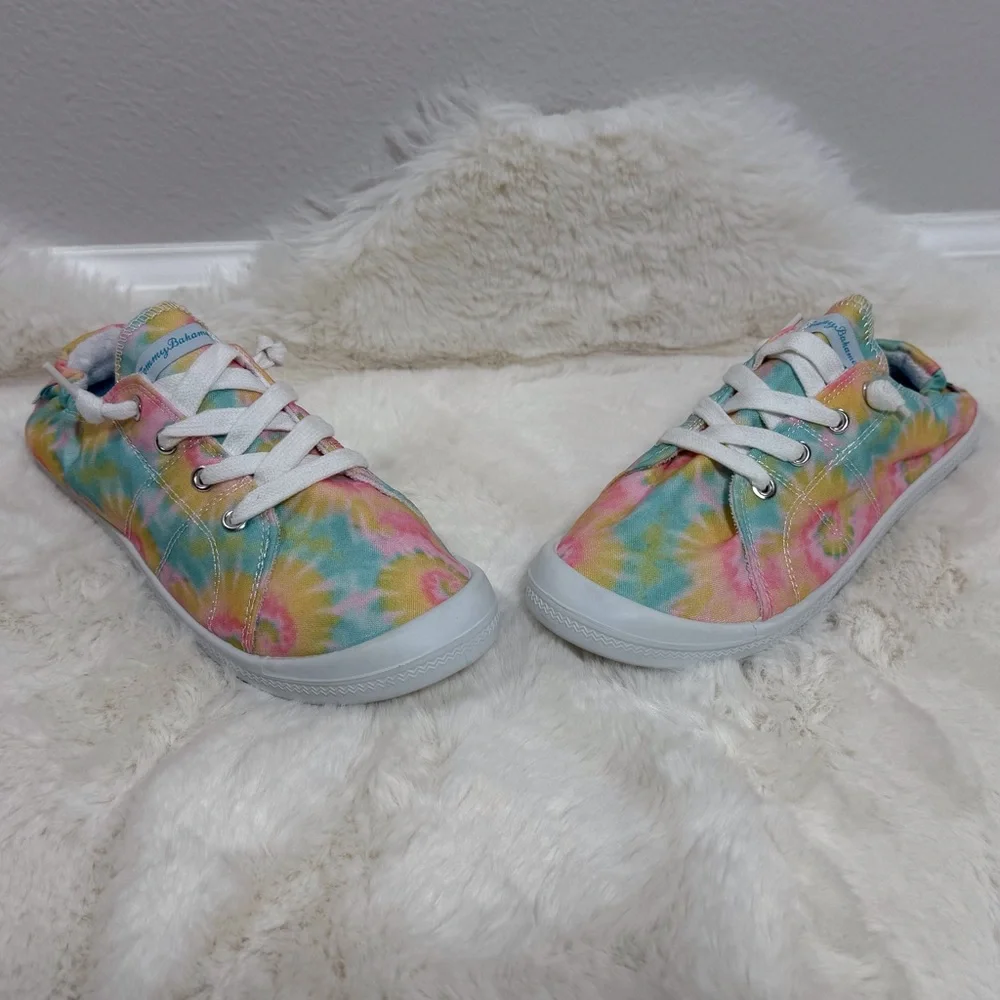 NWT Tommy Bahama Multicolor Tie Dye Shoes Slip On Sneakers, Size 10 - Picture 5 of 8